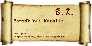 Borsányi Katalin névjegykártya